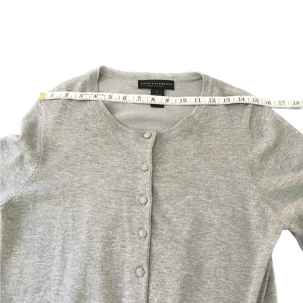 Grace Elements Petite. Gray 3/4 Length Sleeve Swe… - image 5